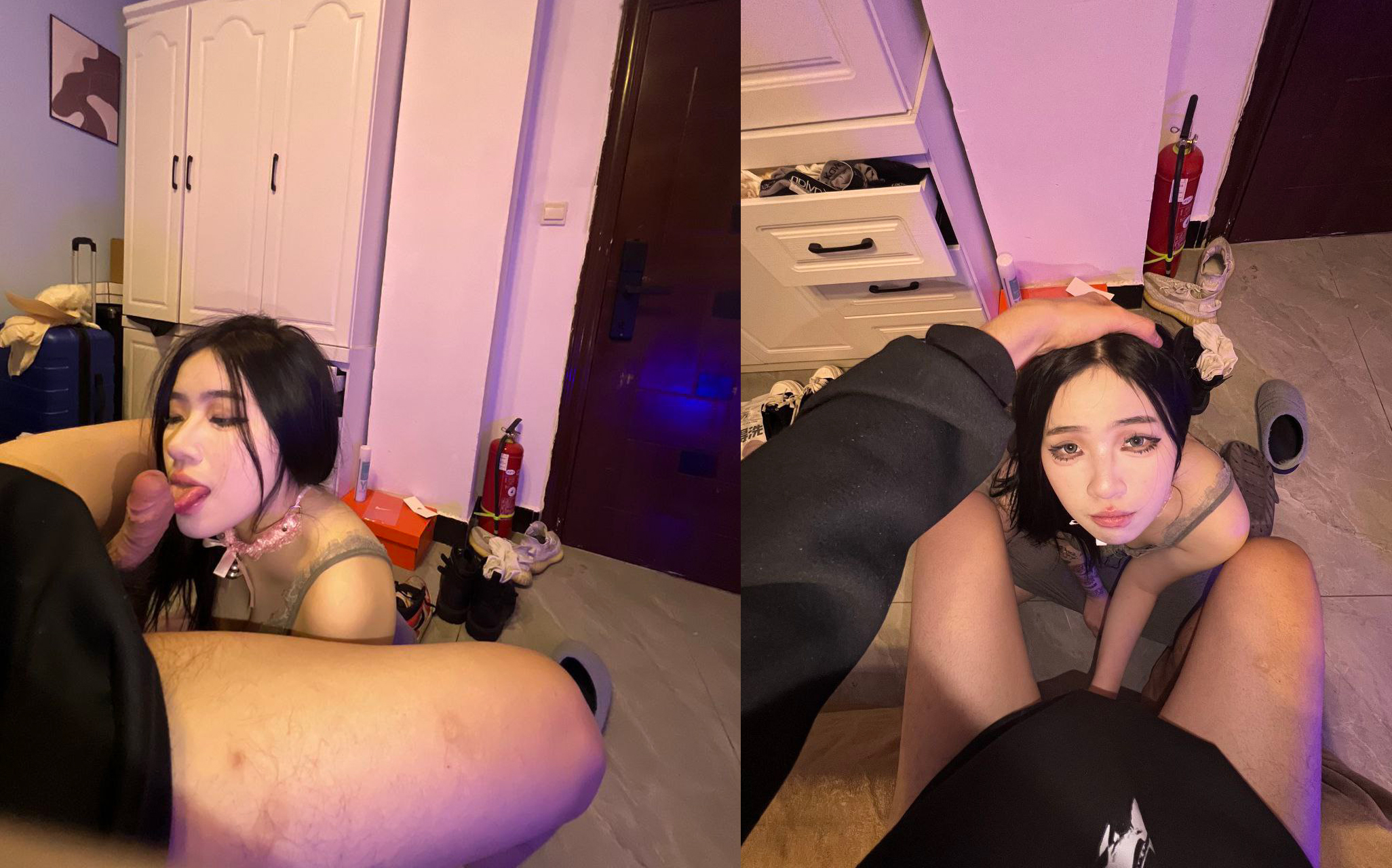 調教M屬性小母狗，騎臉操嘴強制深喉
