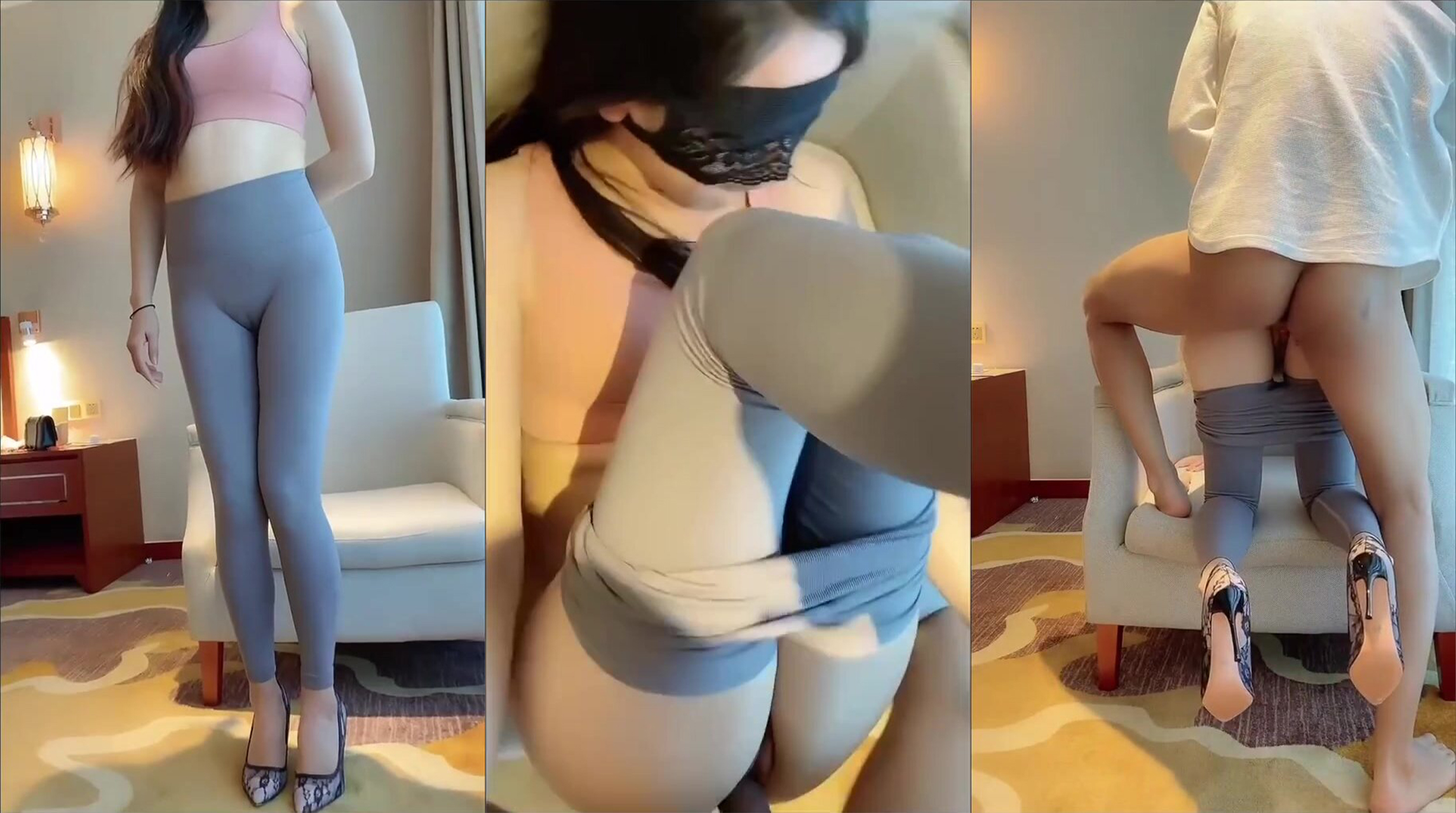少女穿著緊身褲脫下衣服，讓她多汁的陰戶滋润我