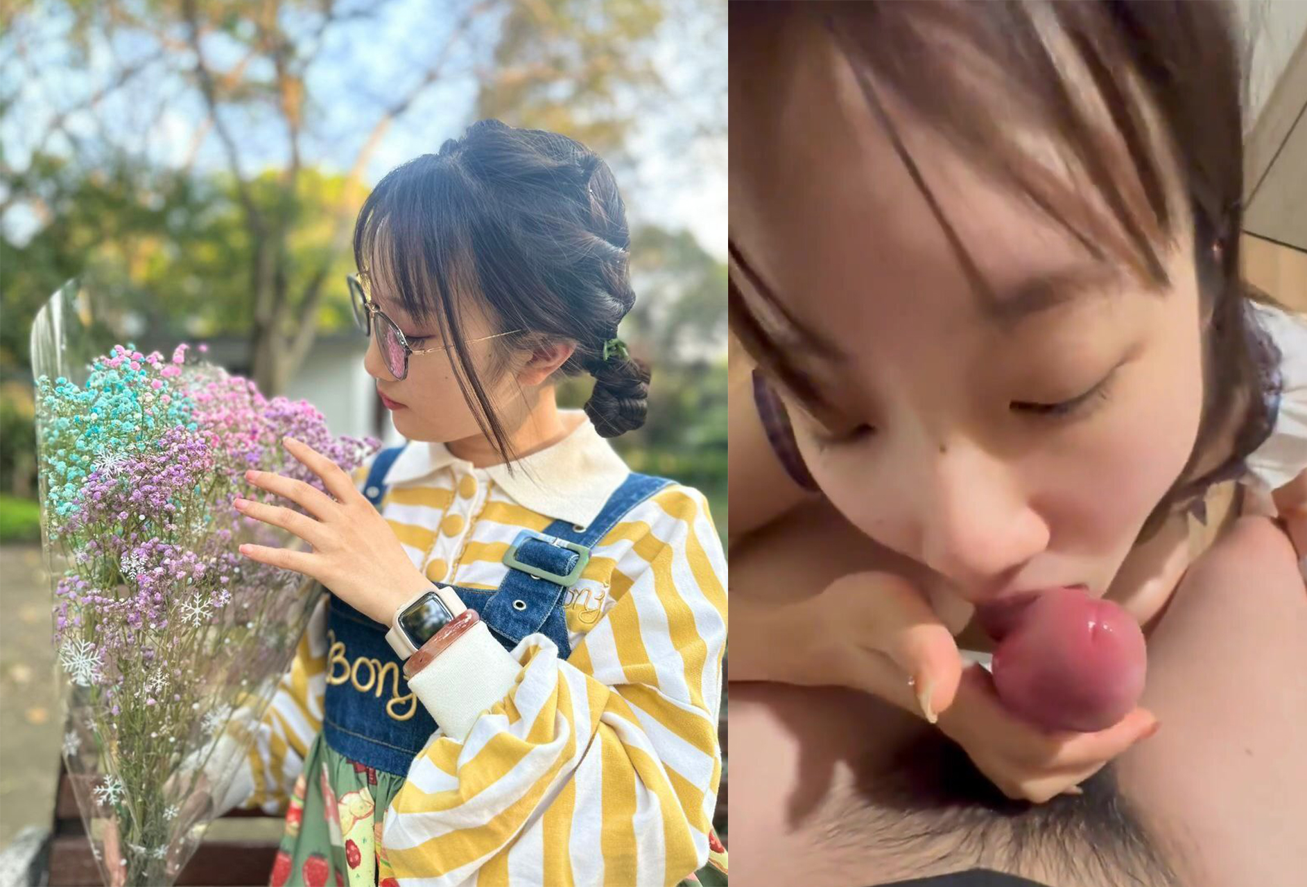 00後的清純女大學生眼鏡妹，這口活簡直了，吃起來沒完沒了的，就這樣舔你能堅持多久？